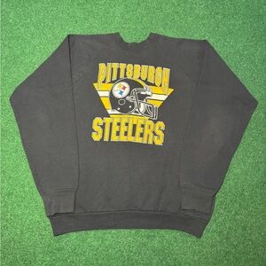 Vintage 90s Pittsburgh Steelers Sweatshirt, Football Crewneck, Classic (XL)